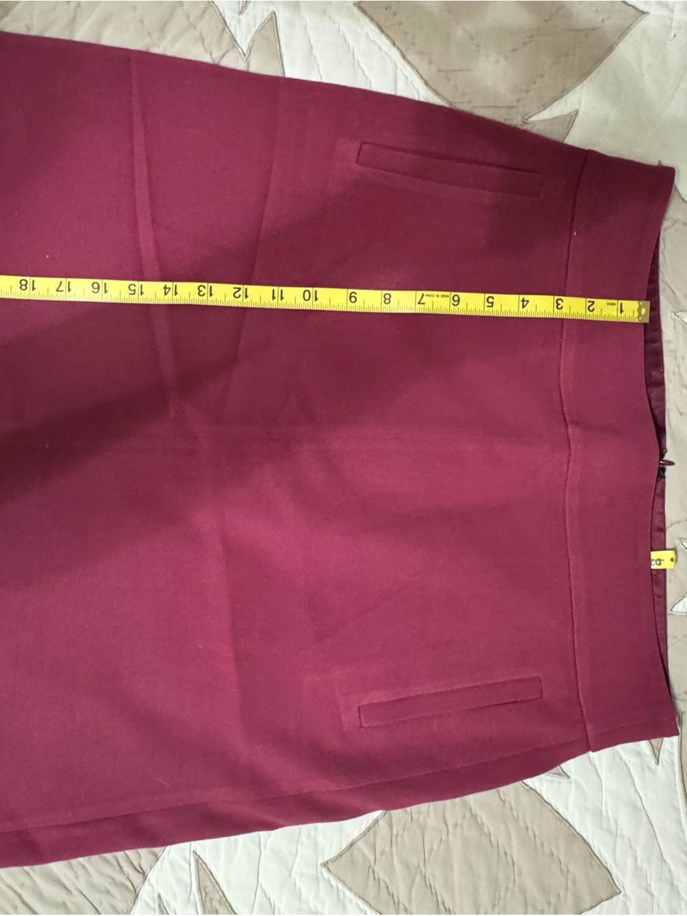 Banana Republic Berry-Colored A-line Skirt with front functional pockets